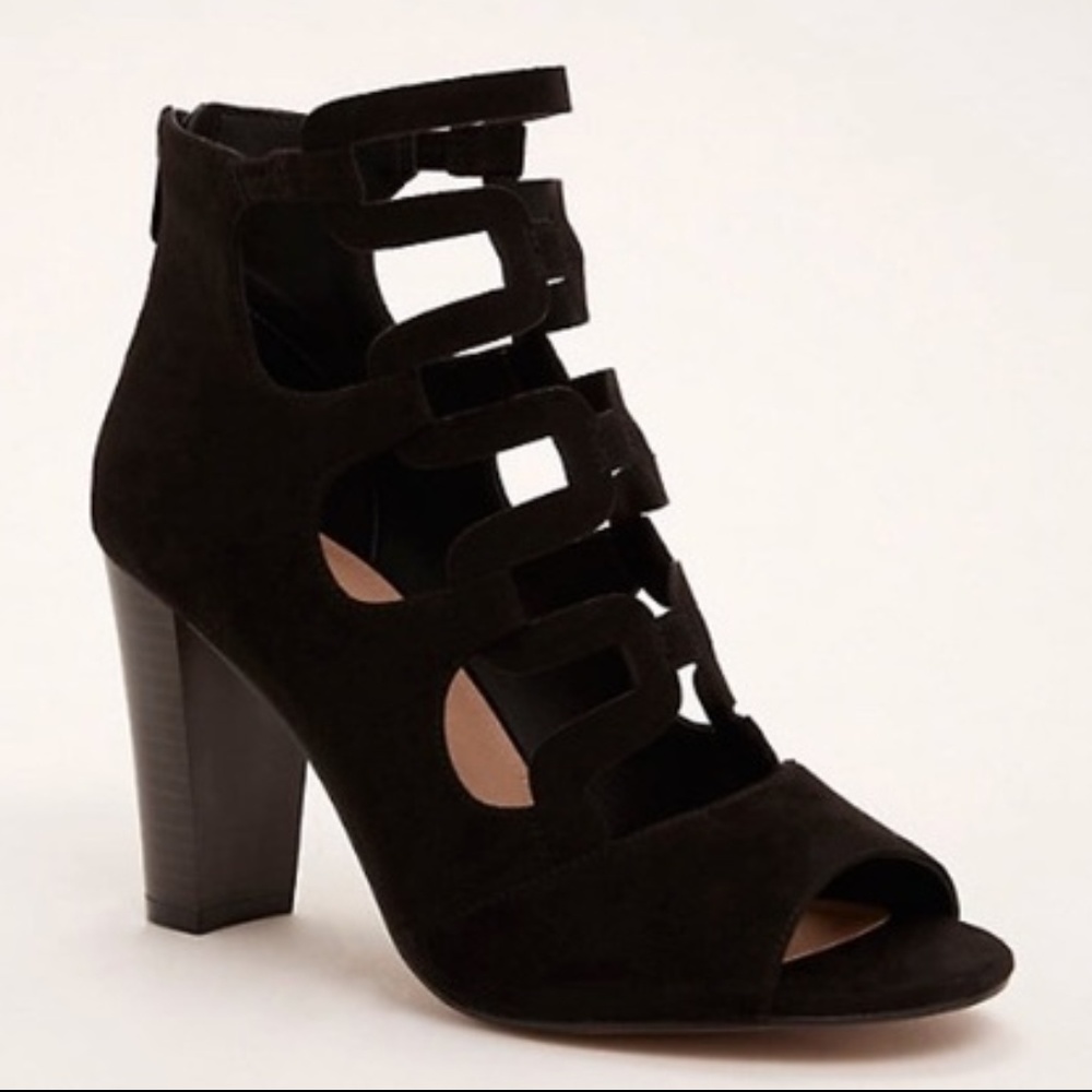 Torrid Strapped Caged Stacked Heel